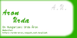 aron urda business card