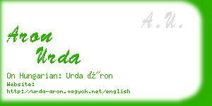 aron urda business card